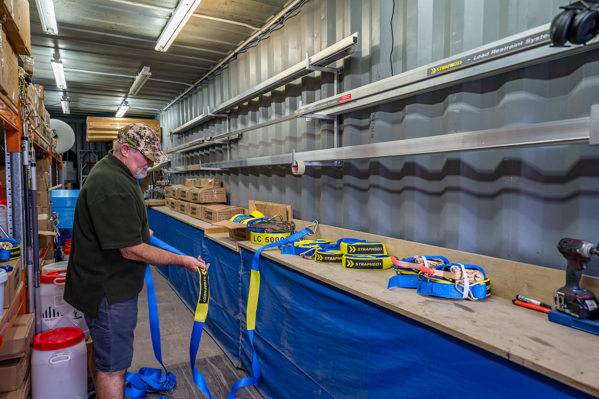 Mike runs his innovative business from a custom designed container space shipping container