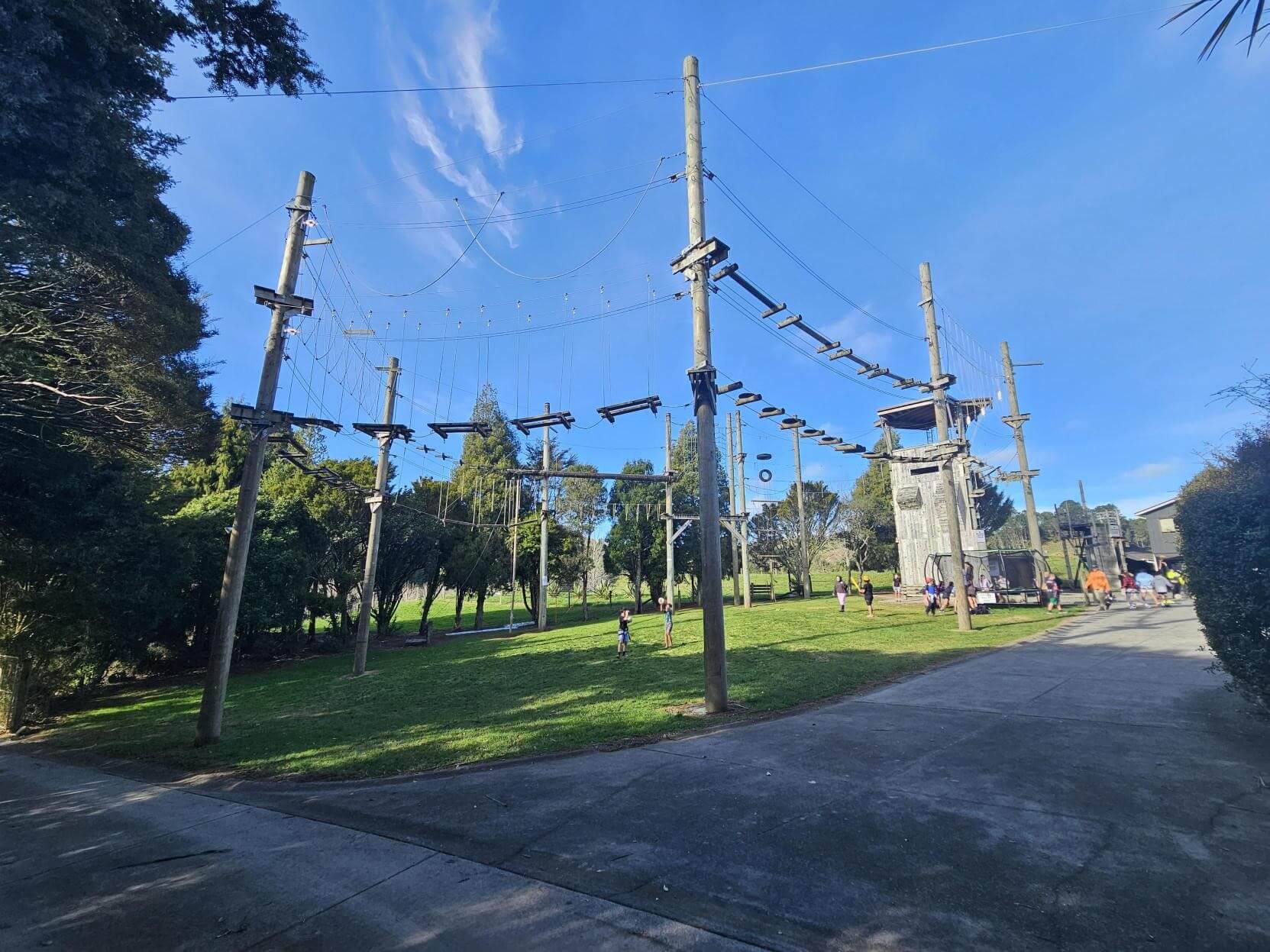 The High Ropes are for the brave at Ngamuwahine Lodge, in the Bay of Plenty. 
