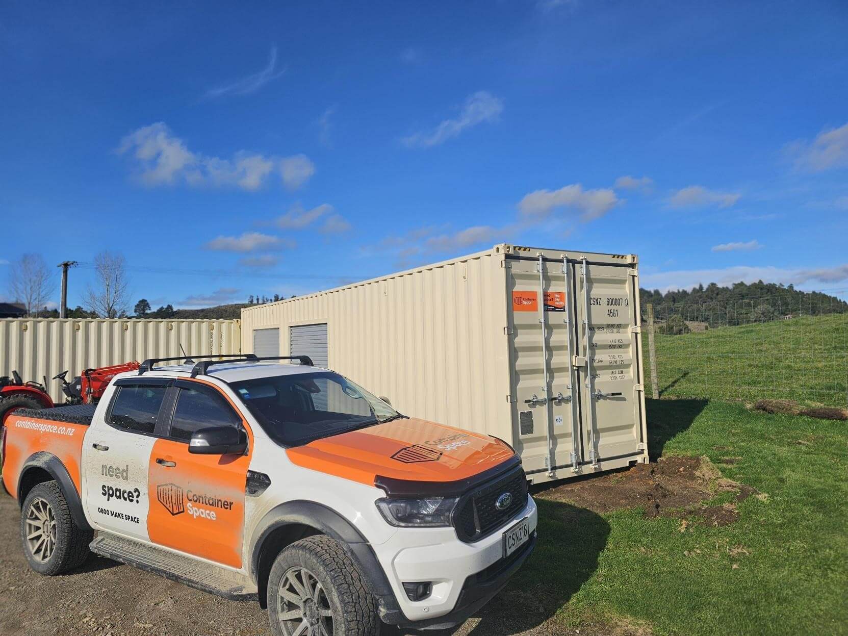 Container Space's 40-foot shipping container with double roller doors provide much needed storage space at Ngamuwahine Lodge, in the Bay of Plenty. 