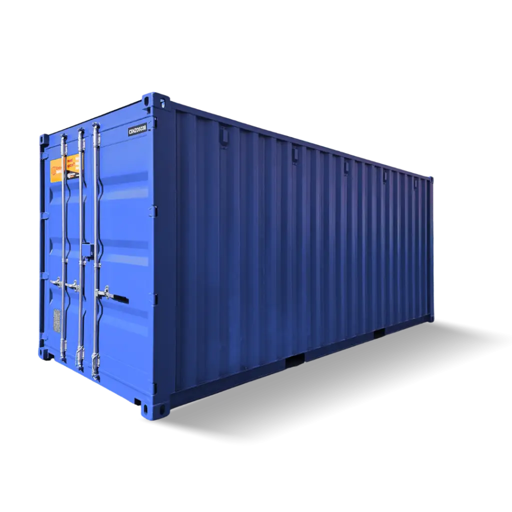 20ft shipping container at container space in green